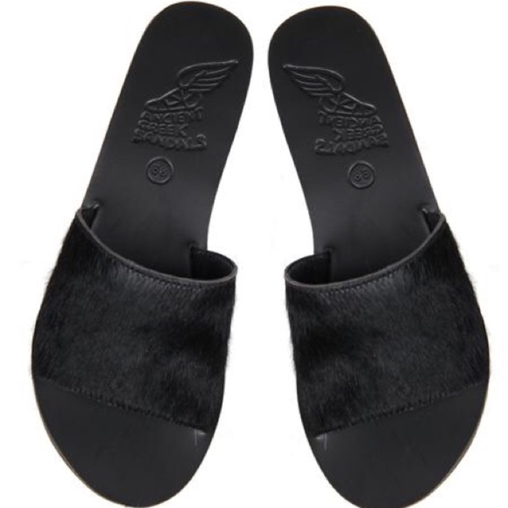 Ancient Greek sandals - Taygette pony hair slides